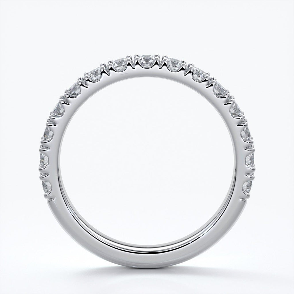 Laura Wedding ring brilliant cut scalloped 2mm 18ct white gold
