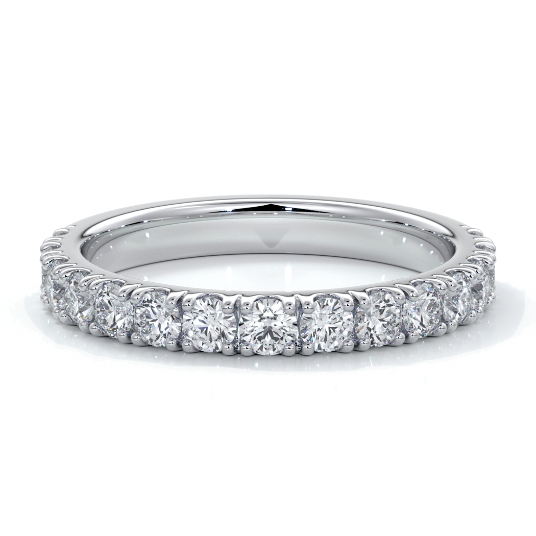 Laura Wedding ring brilliant cut scalloped 2mm 18ct white gold