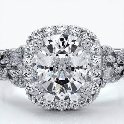 Lauren Wedding ring sapphire diamond cathedral diamond band 18ct white gold