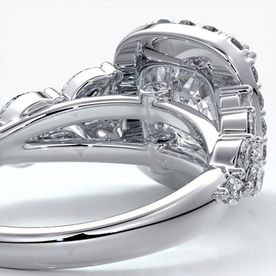 Lauren Wedding ring sapphire diamond cathedral diamond band 18ct white gold
