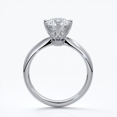 Lily Engagement ring round diamond 6 claws platinum