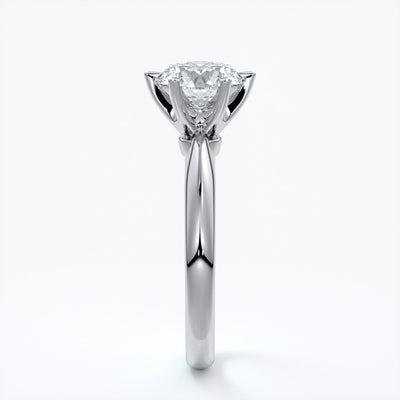 Lily Engagement ring round diamond 6 claws platinum