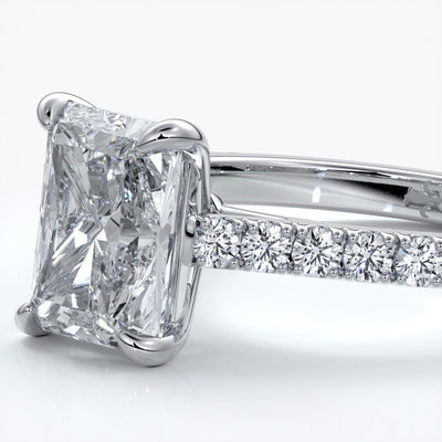 Lucinda Engagement Ring radiant diamond diamond band platinum