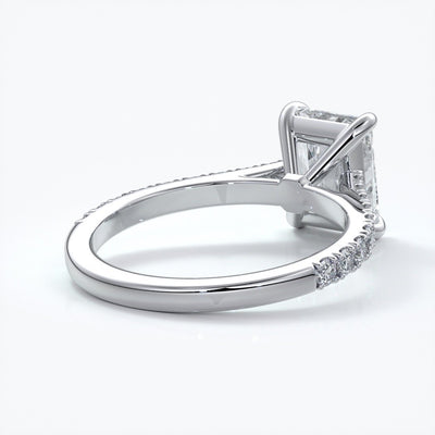 Lucinda Engagement Ring radiant diamond diamond band platinum