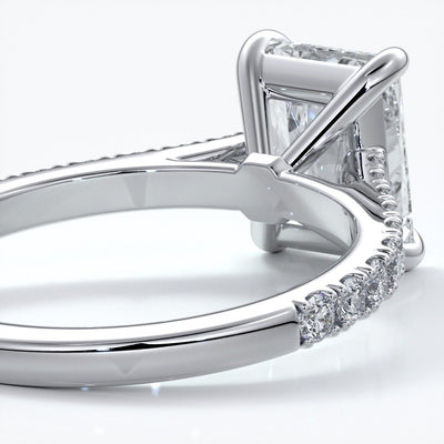 Lucinda Engagement Ring radiant diamond diamond band platinum