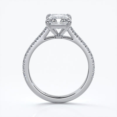 Lucinda Engagement Ring radiant diamond diamond band platinum