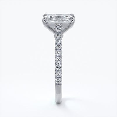 Lucinda Engagement Ring radiant diamond diamond band platinum