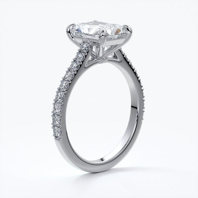 Lucinda Engagement Ring radiant diamond diamond band platinum