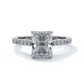 Lucinda Engagement Ring radiant diamond diamond band platinum