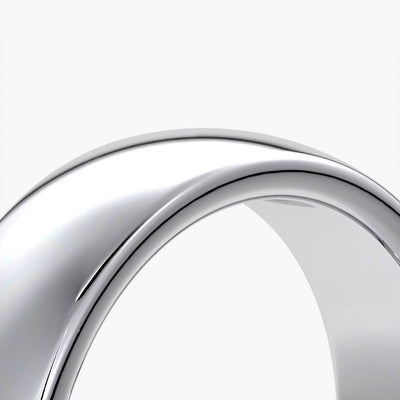 Luke Wedding ring 6mm medium round mens band 18ct white gold