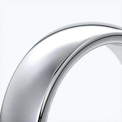 Luke Wedding ring 6mm medium round mens band 18ct white gold