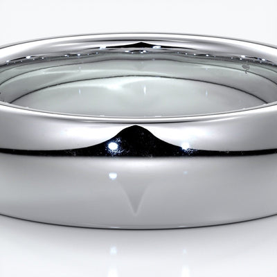 Luke Wedding ring 6mm medium round mens band 18ct white gold