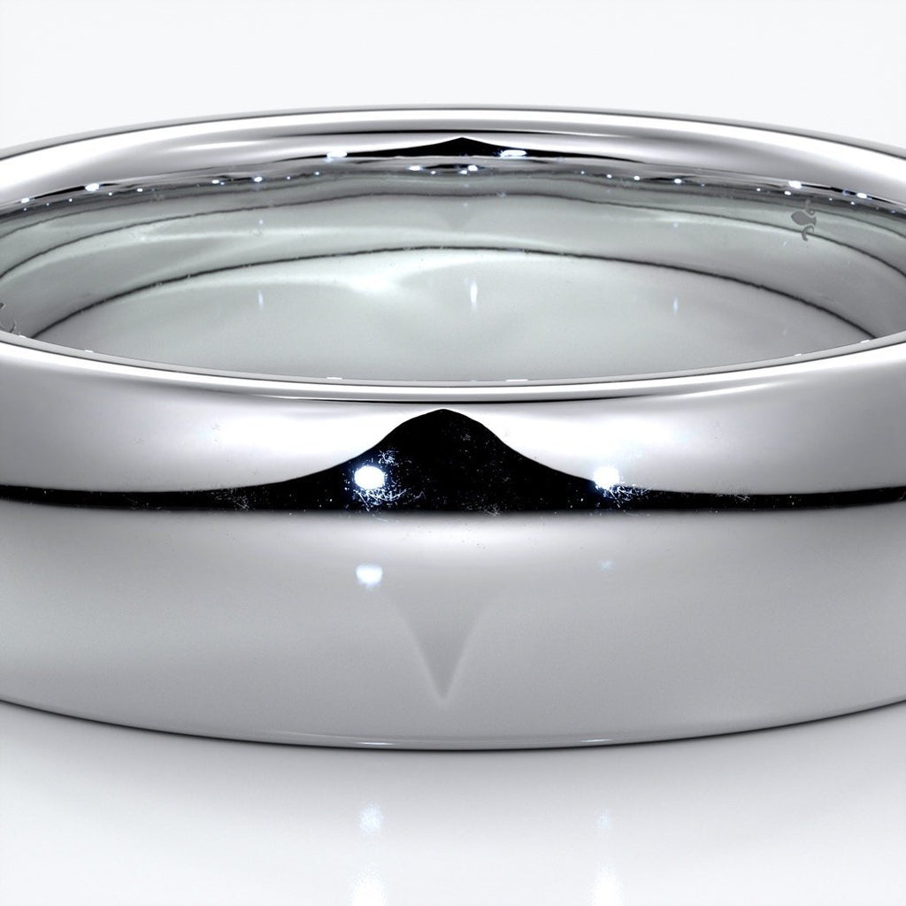 Luke Wedding ring 6mm medium round mens band 18ct white gold