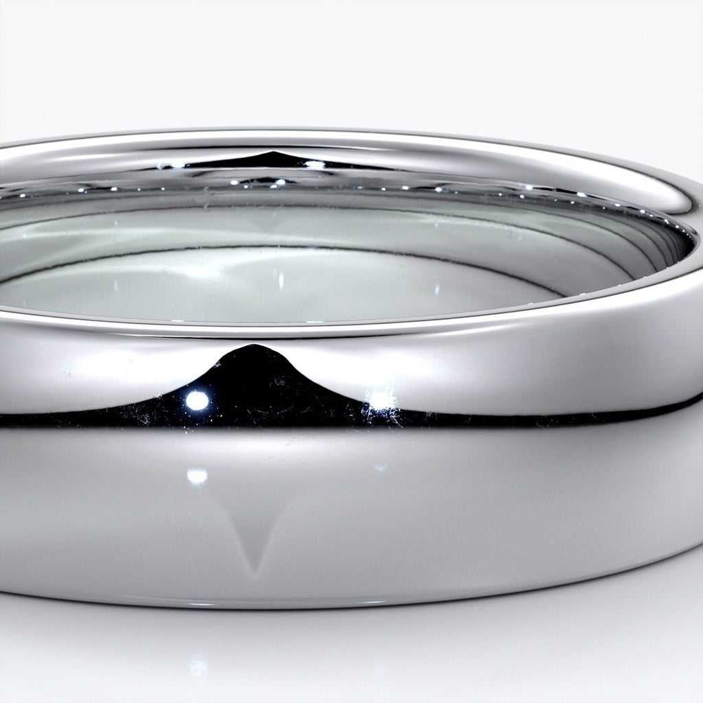 Luke Wedding ring 6mm medium round mens band 18ct white gold