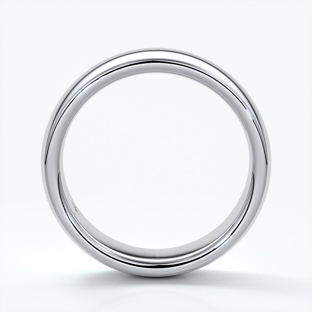 Luke Wedding ring 6mm medium round mens band 18ct white gold