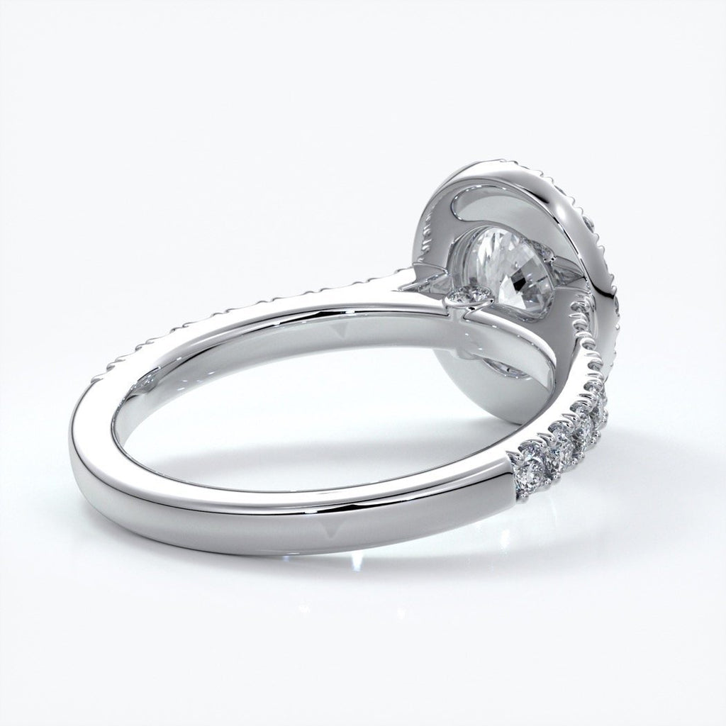 Maddison Engagement Ring oval diamond band halo 18ct white gold
