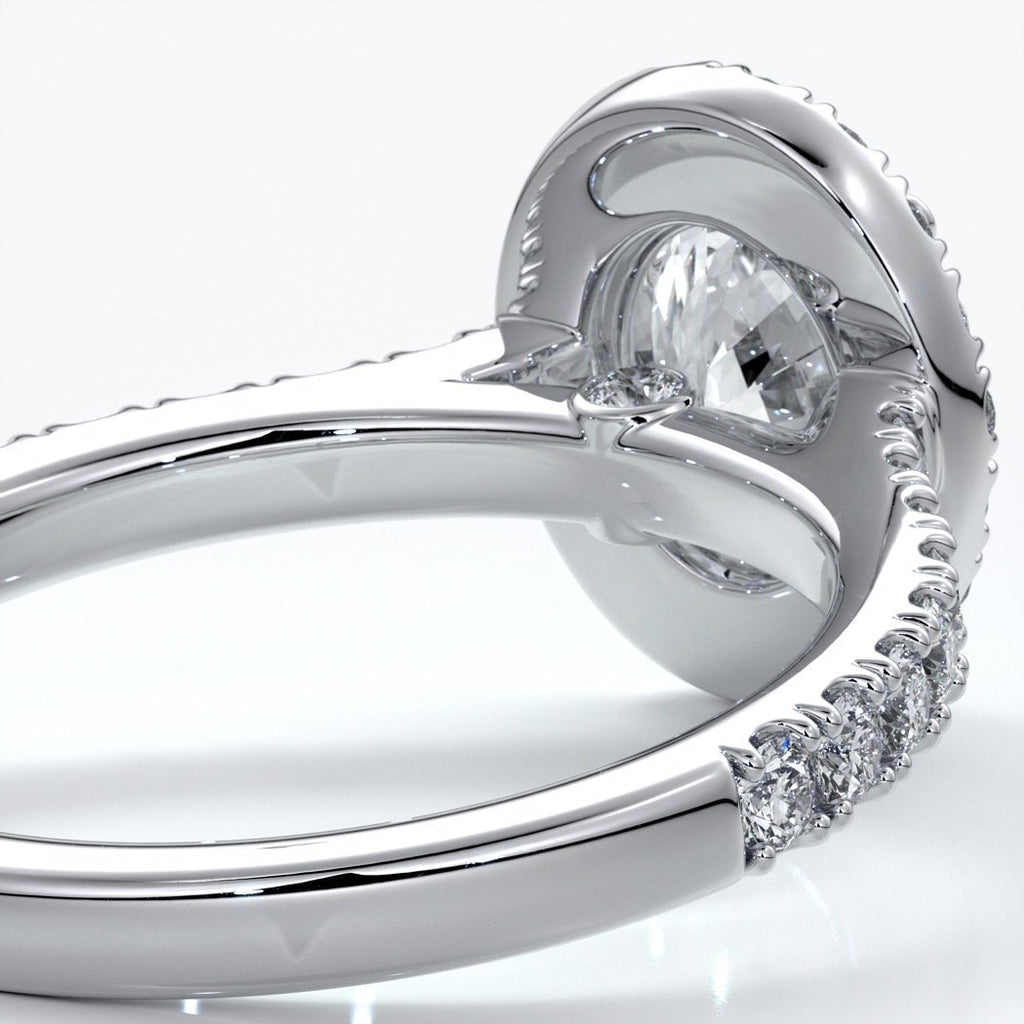 Maddison Engagement Ring oval diamond band halo 18ct white gold