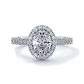 Maddison Engagement Ring oval diamond band halo 18ct white gold