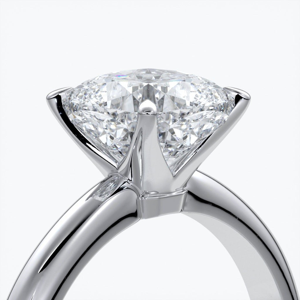 Martha Engagement Ring cushion cut diamond 4 claw platinum