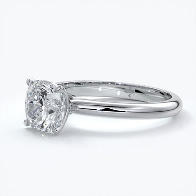 Martha Engagement Ring cushion cut diamond 4 claw platinum