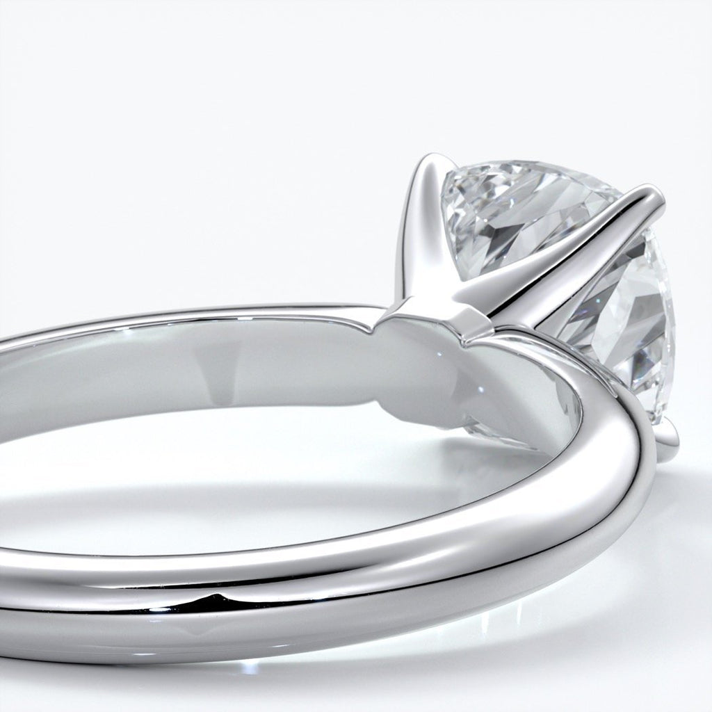 Martha Engagement Ring cushion cut diamond 4 claw platinum