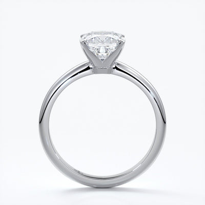 Martha Engagement Ring cushion cut diamond 4 claw platinum