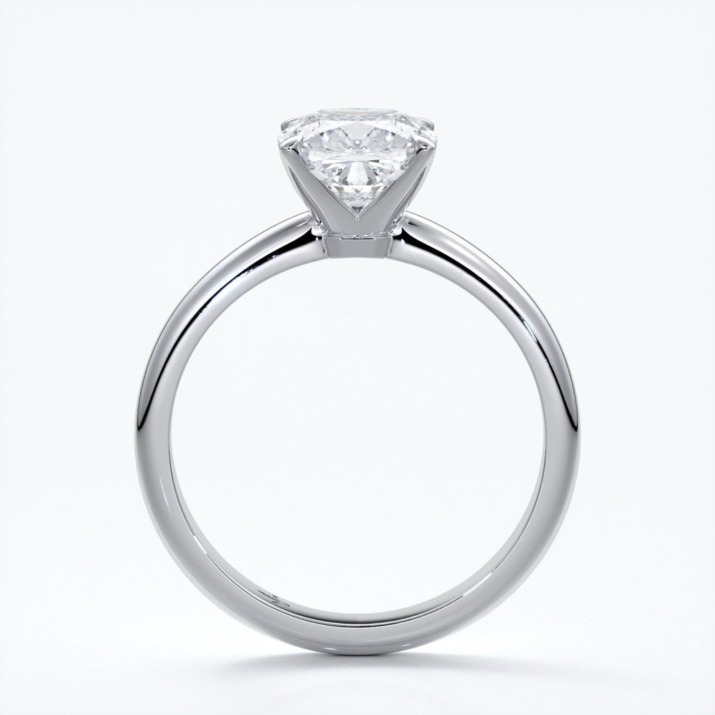 Martha Engagement Ring cushion cut diamond 4 claw platinum