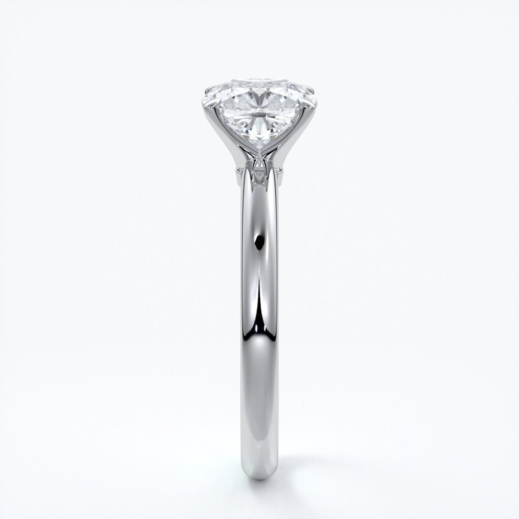 Martha Engagement Ring cushion cut diamond 4 claw platinum