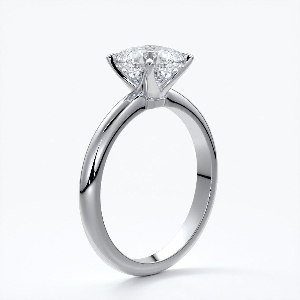 Martha Engagement Ring cushion cut diamond 4 claw platinum