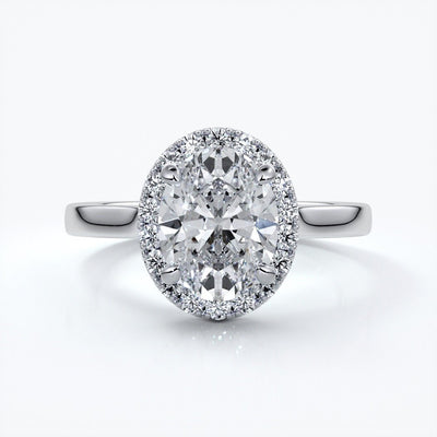 Maya Engagement Ring oval halo 18ct white gold