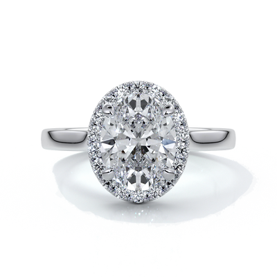 Maya Engagement Ring oval halo 18ct white gold