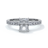 Megan Engagement Ring emerald diamond band 18ct white gold