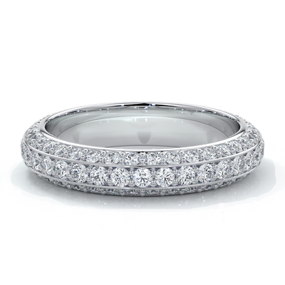 Natalie Wedding ring micro paved diamonds platinum