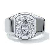 Nicholas Wedding ring crest ring 18ct white gold