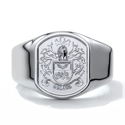 Nicholas Wedding ring crest ring 18ct white gold