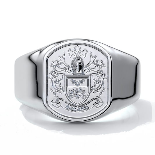 Nicholas Wedding ring crest ring 18ct white gold