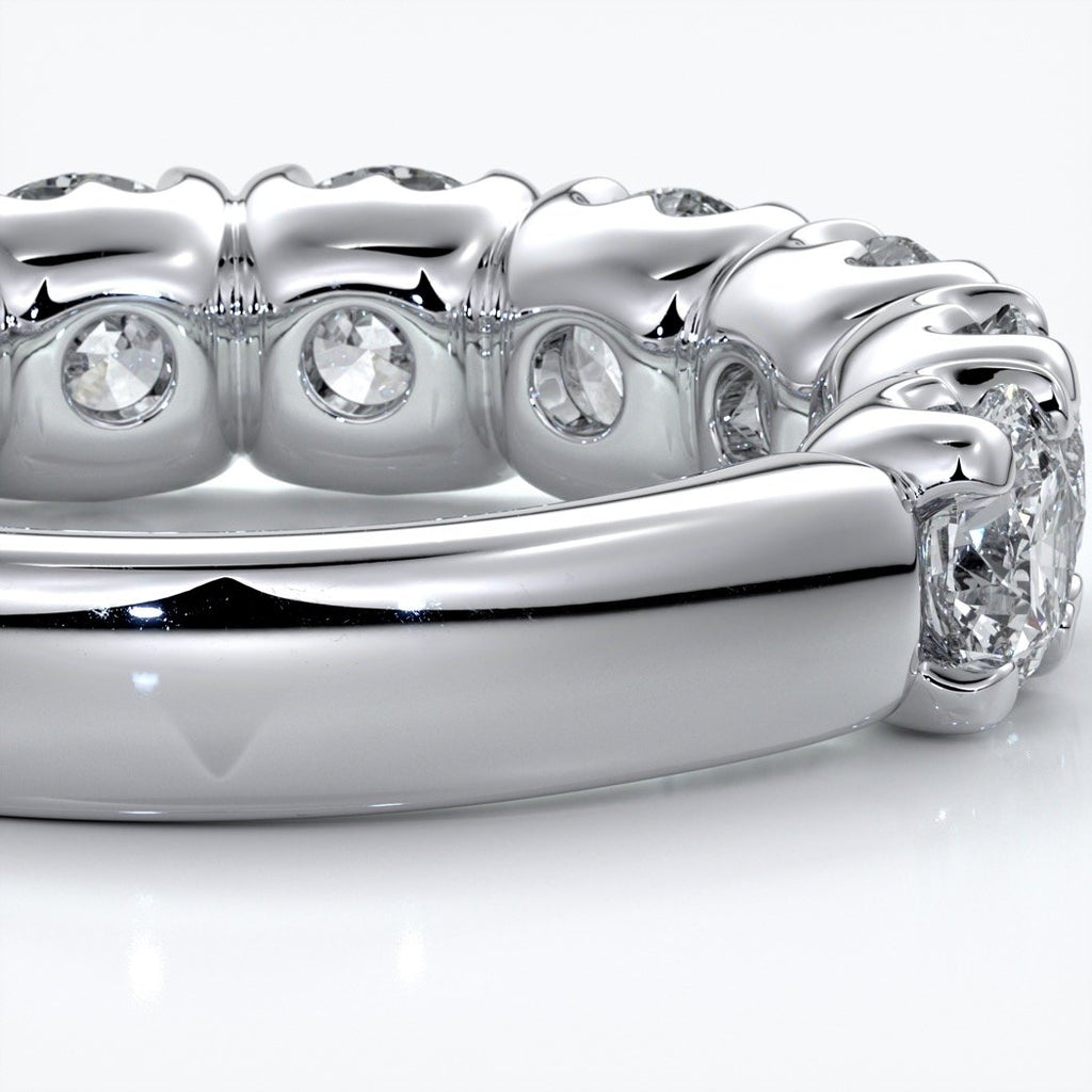 Renee Wedding ring round diamonds scalloped 18ct white gold