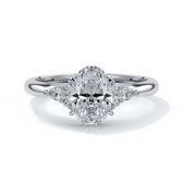 Vivian Engagement ring trilogy oval cathedral platinum