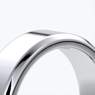 William Wedding ring 6mm bevel mens band 18ct white gold