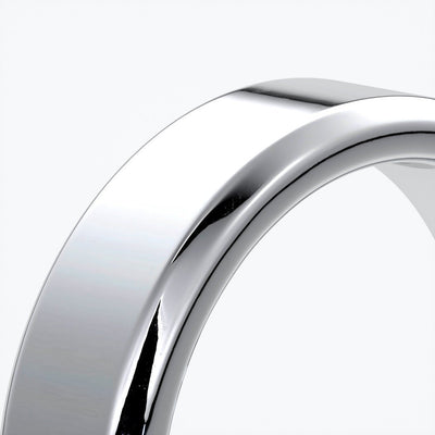 William Wedding ring 6mm bevel mens band 18ct white gold