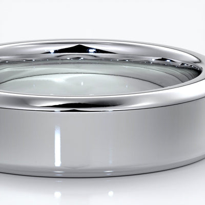 William Wedding ring 6mm bevel mens band 18ct white gold