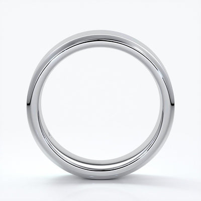 William Wedding ring 6mm bevel mens band 18ct white gold